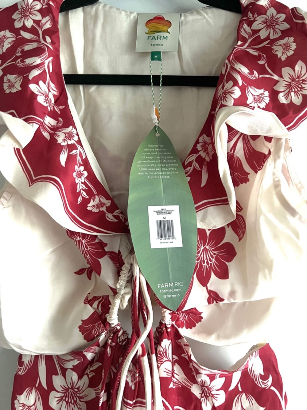 FARM Rio Sand Guanacaste Cut-Out Waist Sleeveless Midi Dress Medium NWT $348 - Picture 8 of 10